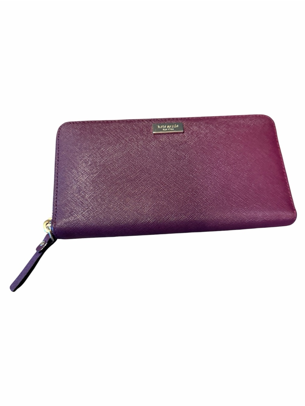 Kate Spade Plum Zip-Around Leather Wallet with Wristlet-NWOT